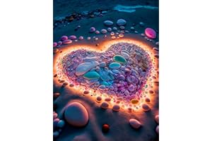 Lunyloer DIY 5D Diamond Painting, Herzförmig Diamond Painting Set, Diamant Malerei Mosaikherstellung Plakat Crystal Strass Stickerei für Handwerk Wand Decor 30 × 40 cm