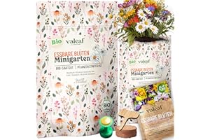 valeaf BIO Essbare Blüten Starter Set - Blumensamen Anzuchtset für bunte, essbare Blumen ideal als Geschenk für Hobbygärtner