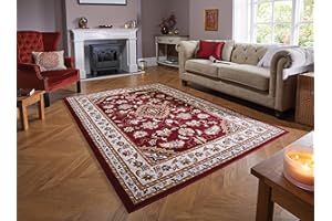 Lord of Rugs Sherborne Quality Traditional Classic Oriental Living Room Bedroom Rug Red XLarge 200x290cm (6'7''x9'6'')