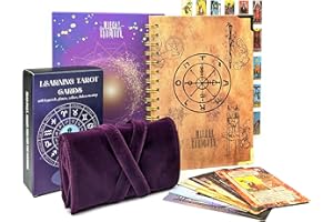 Witchy Cauldron Tarot Learning Set for Beginners: Learning Cards for Beginners, Satin Deck Holder and Journal for with Raider Waite (Purple)
