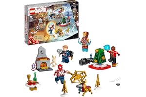 LEGO 76267 Marvel Avengers Adventskalender 2023, Weihnachtskalender mit 24 Geschenken inkl. Captain America, Spider-Man, Iron