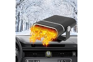 QUUNOOT Auto Heizlüfter 12V 120W, Tragbarer 2 in 1 Auto Heizung & Kühlung, 360° Drehbar Mobile Auto Heizung Zigarettenanzünder, Warmluftgebläse Elektrisch Fan Windschutzscheibe Defroster Demister