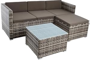 ESTEXO Rattan Lounge Set Polyrattan Garden Furniture Set Couch 3-Seater Rattan Furniture Sofa Set Dining Set Garden Set Balcony Set