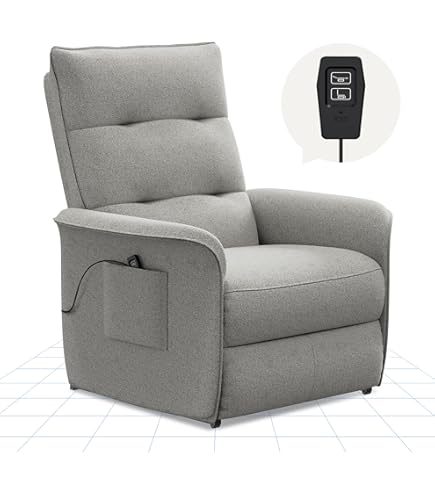 Poltrona Relax Elettrica EVERGREENWEB Con Poggiapiedi - Tessuto Grigio, 150 Kg - Foto 11