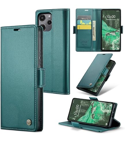 Mulbess Custodia A Libro Con Chiusura Magnetica Per Xiaomi Redmi Note 9T – Blu Mint – Portafoglio Con Slot Carte