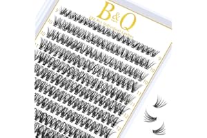 B&QAUGEN B&Q Individual Eyelashess 280Pcs Cluster Lashes D Curl 40D Mix9-16mm Lashes Individual Cluster Eyelashes Lash Clusters Extensions DIY Lash At Home (40D-0.07D-9-16mix)