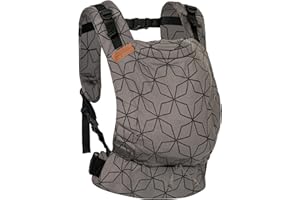 Hoppediz Buckle - Babytrage für Neugeborene ab Geburt - Fullbuckle Tragehilfe mit 2 Schnallenpositionen - mitwachsend bis 20 kg - Design Malmö stone