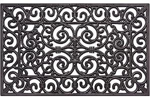 Hanse Home Paillasson en Caoutchouc pour l'intérieur et l'extérieur - 45 x 75 cm - Tapis en Caoutchouc - Paillasson d'extérieur - Ornements - Aspect Fonte - Résistant aux intempéries - Antidérapant -