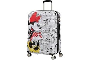 American Tourister Wavebreaker Disney - Spinner, Equipaje infantil, M(67 cm - 64 L), Blanco (Minnie Comics White)