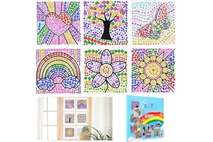 RYMALL Sonnenfänger Diamant-Malset DIY Sonnenfänger Fenster Bastelset für Kinder,Bastelsets für Kinder, Kunsthandwerk für Kinder,Geschenke für Mädchen im Alter von 6 7 8 9 10 Jahren(6PCS)