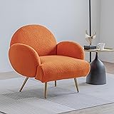 AISALL Poltrona Imbottita, Sedia da Salotto Moderna con Gambe in Metallo Nero, Poltrona da Salotto/Camera da Letto/caffè, Sed