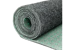 TAPISO Pemba Rasenteppich Kunstrasen Dunkelgrau Höhe:6 mm Kunstrasenteppich mit Noppen Wetterfest Schnelltrocknend Outdoor Balkon Terrasse Garten 100 x 160 cm