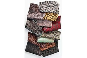 LA GARZARARA - Ritagli di Pelle con Stampa Leopardata - Minimo 12x15 cm - 0,300 kg -Selezione Casuale per Artigianato Cucito e Creazioni Handmade - Laminati e Non, Rifiniture Varie - B1450RC