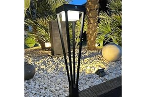 LUMIHOME Borne LED solaire Luxor - Détecteur de mouvements - 3 Modes d'éclairages 75 à 600 lumens