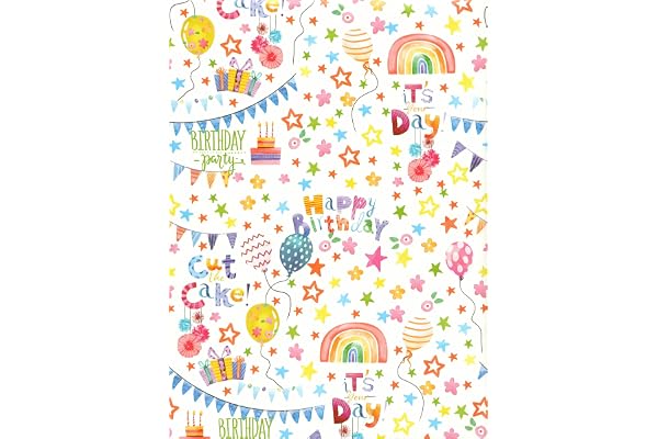 ARKRAFT papier d'emballage cadeau set 3 feuilles taille XXL 90 x 65 cm emballage sans plastique papier FSC anniversaire (18-9171)