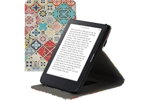 kwmobile Étui Compatible avec Kobo Clara 2E Coque - Étui à Rabat magnétique Tablette eReader Similicuir avec Sangle - Bleu-Rouge-Marron Clair