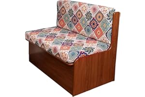 EBETA Funda de Asiento para Autocaravana, Fundas elásticas para Cojines de Mesa de Comedor de Autocaravana, Funda de sofá, 1 Funda de Banco de Asiento y 1 Funda de Respaldo (Cuadrícula de Colores)