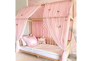 Baby Fancyroom Ciel de lit - Ciel de lit - Rose - Pour lit d'enfant, chambre d'enfant, fille - Ciel rose sans papillons, 340 cm