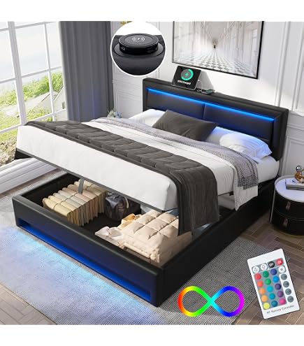 Lit Gigogne 90x200 cm , Lit Enfant avec Ports de Charge USB et Type,C, Porte,Gobelet, Sans Lit Gigogne 90x200 cm , Lit Enfant avec Ports de Charge USB et Type,C, Porte,Gobelet, Sans