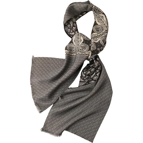 Foulard Homme Lorenzo Cana En Viscose - Motif Jacquard Cachemire, 60x200 Cm - Doux, Chaud, Hypoallergénique - 9