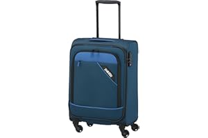 paklite Handgepäck Trolley 4 Rollen, leicht, Derby, Stilvoller Weichschalen Rollkoffer klein mit TSA Schloss + Aufsteckfunktion, 55 cm, 41 Liter