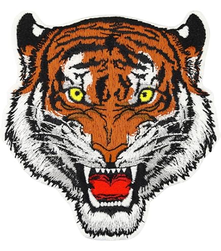 2 Stück Gestickte Tiger-Aufnäher – Ca. 9,3x7,5 Cm, Zum Aufbügeln Oder Aufnähen, Für Kleidung & Taschen