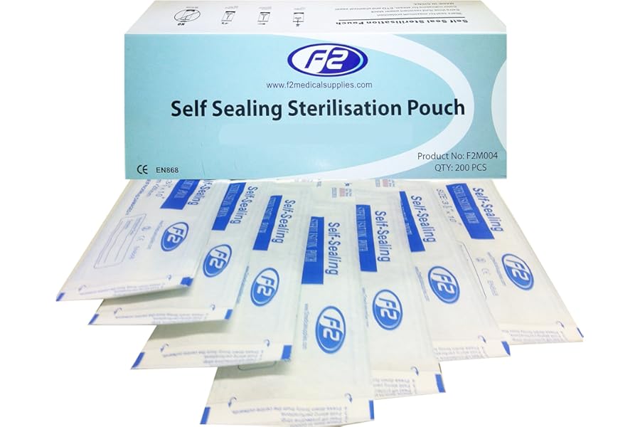 F2 Medical Self Sealing Sterilisation Pouches (135mm x 260mm) BOX OF 200