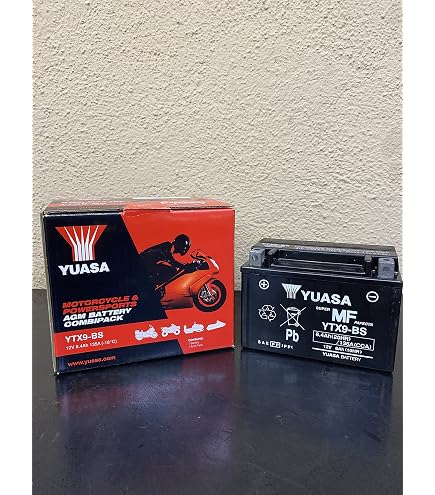 Batteria Moto Yuasa YTX9-BS Per Suzuki Bandit 650 2005-2012 - Ricambio Originale, 12V, 8 Ah