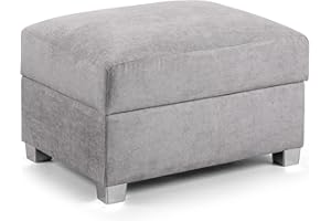 Honeypot Sofa - Verona Footstool - Soft Grey Fabric Upholstered Footrest Living Room | Setup Included | Made in EU | Built to Last (Footstool,Grey)