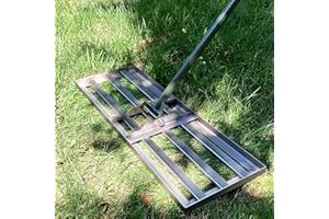 PLBBJH Rasen-Nivellierrechen,75x25cm,bis zu 6.2,kgmit Edelstahl-Rechenbasis, Dicker Metallstange und rutschfestem Gummigriff. Ideal zum Ebnen von Rasen, Sand und Erde im Garten. Stabil und langlebig