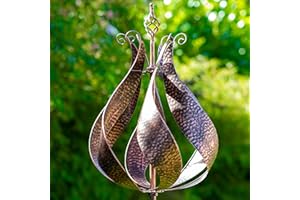 Creekwood Blenheim Wind Spinner Brushed Copper Metal Garden ornaments outdoor Garden Decorations Kinetic Wind Spinners for Patio, Lawn, and Garden décor Metal Outdoor Decorative 76 inches (192cm)