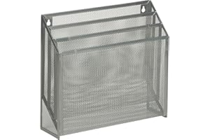 Honey Can Do Mesh Vertical File Sorter OFC-03305 Silver 3.5 x 12.5 x 11.5