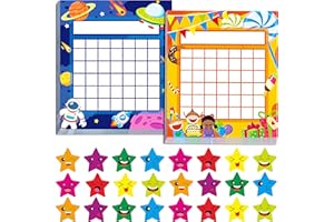 GETHELUD 66 Pacchetto Incentivo Insegnante Grafico Ricompense con 2024 Star Stickers，2 temi di esplorazione spaziale e caramelle/Festa