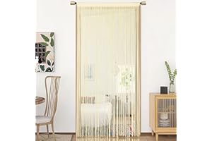 HSYLYM Cortina de Puerta Cortinas de Ventana Decoraciones de Puertas Separadores de Habitaciones Decoraciones para Habitaciones,Puertas,Paredes,armarios,diseño de una Pieza W90xL245cm Champán
