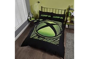 Coco Moon Xbox Green Black Blue Gaming Single Double or King Bed Duvet Bedding Set Genuine Microsoft Gamer Xbox Merchandise Gifts (Sphere, Double)