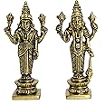 eSplanade Brass Lakshmi Narayan pair God Vishnu with Laxmi Idol Murti Statue - 5" Inches | Pooja Idols | Home Decor