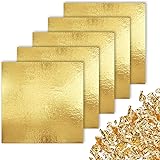 CZ Store Blattgold - 100 Stück, 14-cm-Blätter -✮✮LEBENSLANGE GARANTIE✮✮- Set zum Vergolden, für Kunst & Handwerk, DIY-Projekt