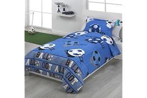Dhestia Home - Funda Nórdica Cama Infantil Fútbol Quick Color Azul Talla Cama 90