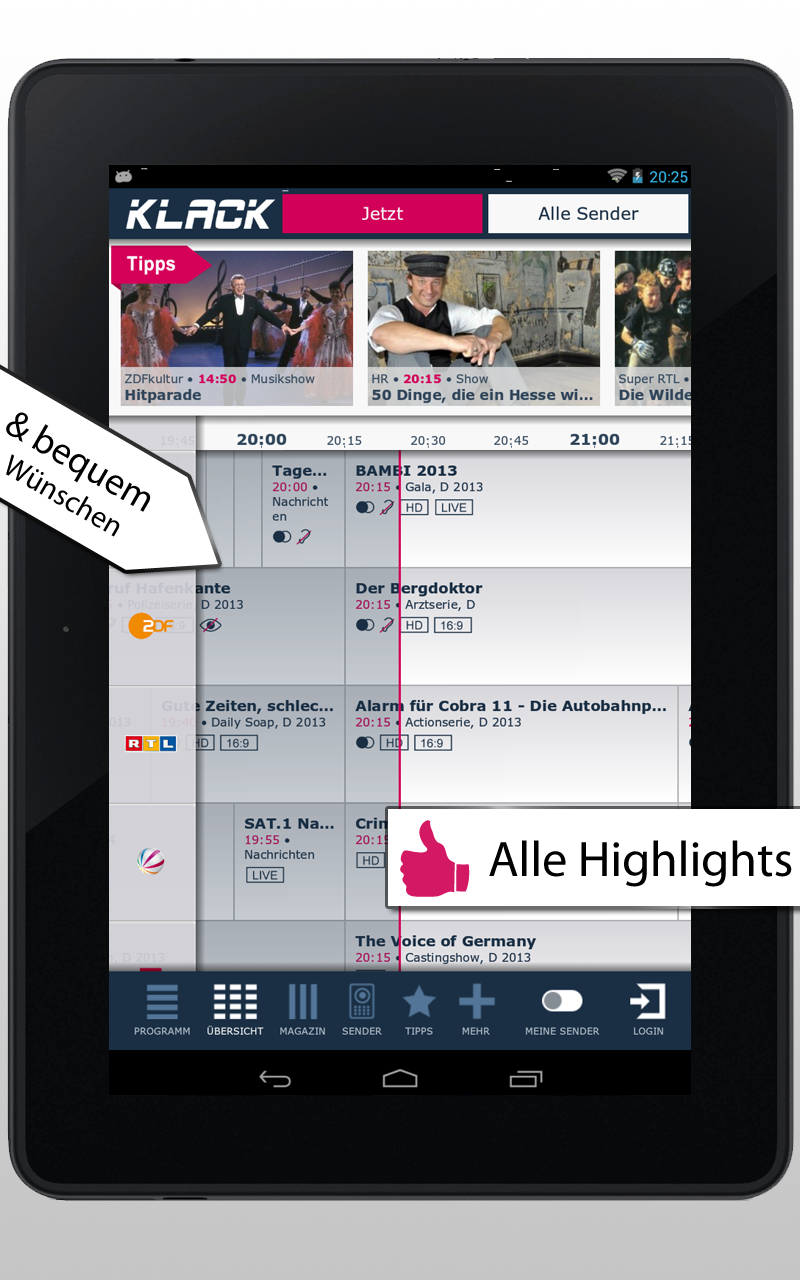 KLACK TV Programm Das schnellste Fernsehprogramm Amazon.de Apps für Android
