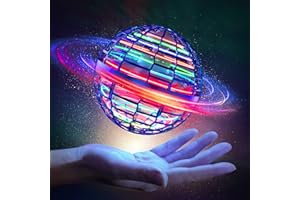 BYUERT Flying Ball Toys, Hover Boomerang Ball, Mini Drone Toy mit eingebauten RGB Dynamic Lights Spinner, 360° rotierende Magic Orb Geschenk für Jungen Mädchen Erwachsene (Blau)
