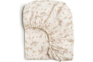 AISAWATE Baby Diaper Changing Pad Cover Cradle Mattress Sheets, Muslin Cotton Changing Table Cover Changing Mat Cover Sheets 32''X 16'' (Cover Only, Pad Not Included) (Flower)