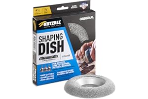 Kutzall Original Shaping Dish - Coarse, 4-1⁄2" (114.3mm) Dia. X 7⁄8" (22.2mm) Bore - Woodworking Angle Grinder Attachment for DeWalt, Bosch, Milwaukee, Makita. Abrasive Tungsten Carbide, DW412O390