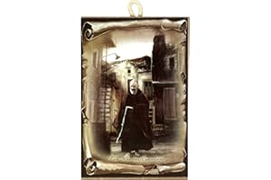 KUSTOM ART Tableau carré style vintage San Padre Pio pour les voies de pierrecine de collection Impression sur bois