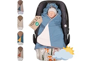 ULLENBOOM Einschlagdecke Babyschale, Ideal für Herbst und Winter, 100% Oeko-TEX Materialien, Waldtiere Petrol (Made in EU) - Babydecke für Kindersitz oder Kinderwagen, kuschelige Decke für Babys