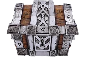 Nemesis Now World of Warcraft silverbunden skattkista låda 10,5 cm, harts, silverbrun, officiell World of Warcraft Merch, ska