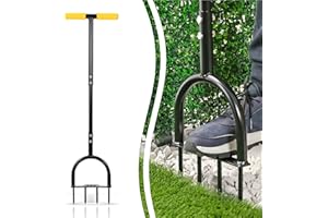Taylor & Brown Lawn Spike Aerator, Gardening Lawn Aerator for Compacted Soils and Lawns, Non-slip T-Handle Grass Spike Aeration with Four 9cm Solid Steel Spikes, 96cm