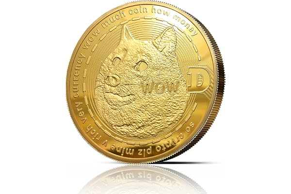 innoGadgets Médaille Physique Dogecoin recouverte d'or véritable 24 carats. Véritable pièce de Collection avec étui de Protection, Capsule de Monnaie. Parfait pour Tout Fan de Dogecoin