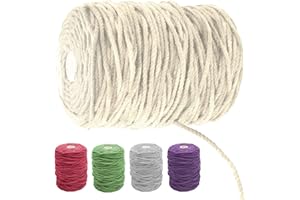 TWINTHINK Macrame 3 mm. Cuerda Macrame Cuerda Algodón -100% Agodon - Hilos Macrame 3 mm (100 m) Cuerda Algodón para Macrame - Macrame Cortinas Manualidades