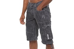 989Zé ENZO Mens Shorts EZS404 Raw Combat Cargo Pockets Casual Knee Length Denim Half Pants