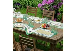 ELRENE Villeroy and Boch francuski ogród bawełna tkanina dwustronna podkładka (zestaw 4 sztuk), 35 cm x 50 cm, wielokolorowa, 4 sztuki